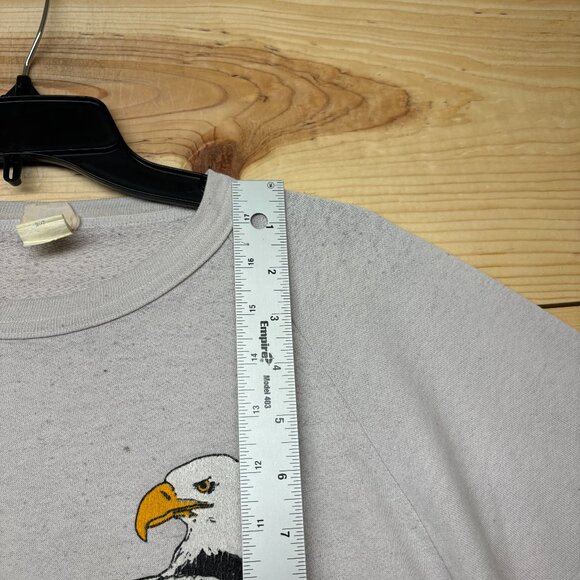 Vintage 70s Canada Quality Goods Sweater Shirt Mens Medium Gray Eagle Thin - Picture 12 of 16